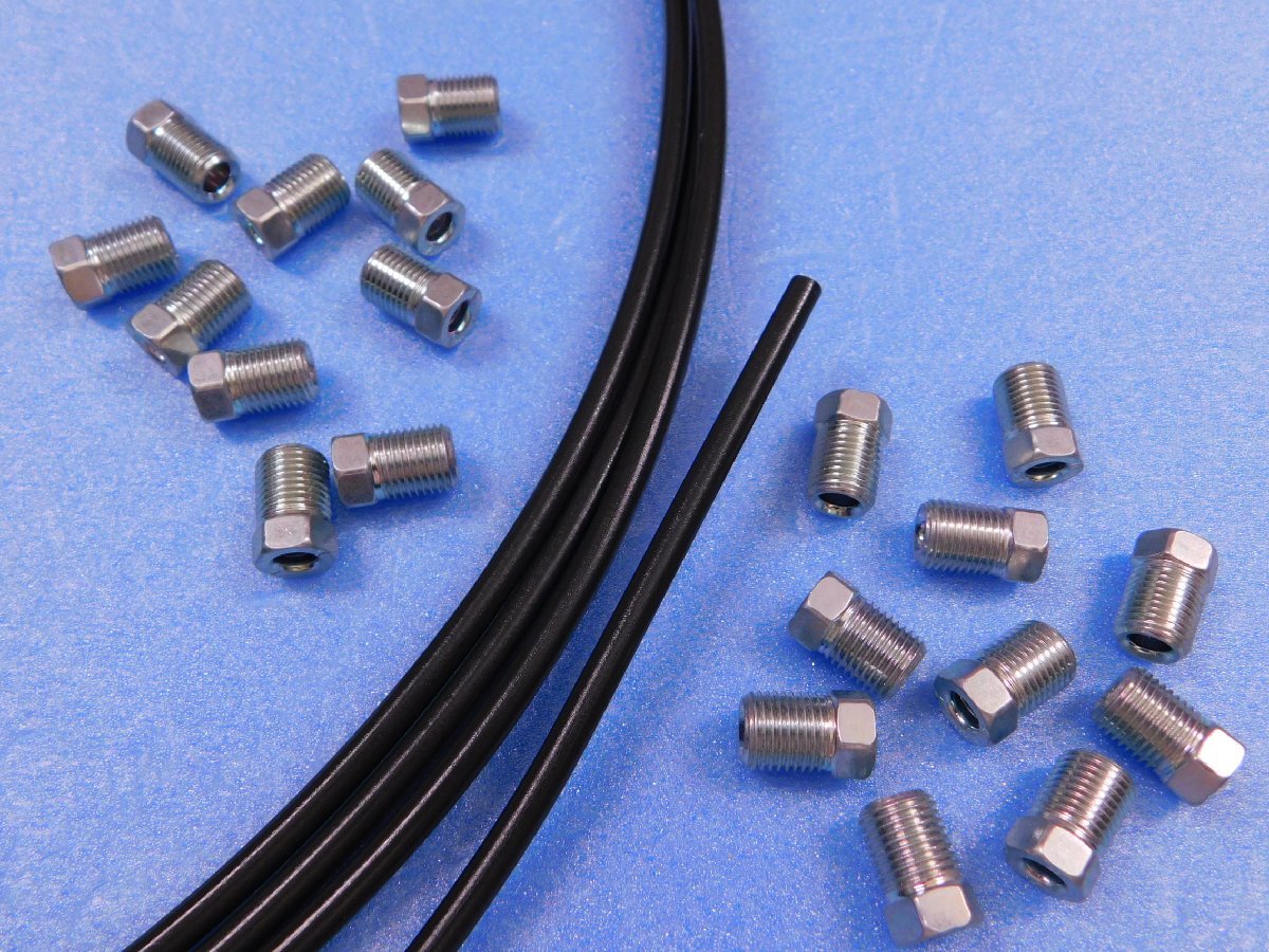 【ブレーキパイプ・スチール◆2本◆ /フッ素樹脂コーティング】※《パイプ径3/16・Φ4.76mm×4.0m》フレアナット20個 日産 など拍卖