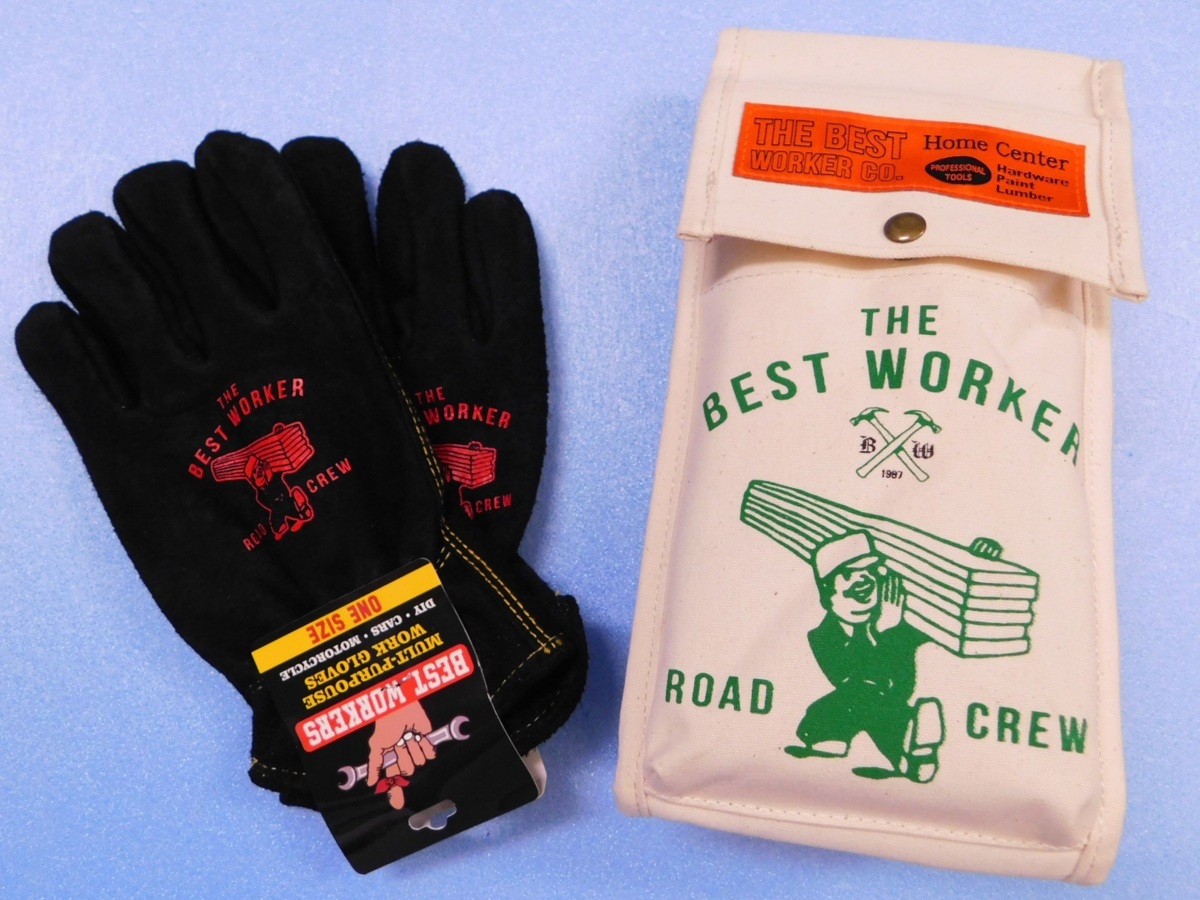 ◆送料無料◆【BEST WOKER】※《牛革ワークグローブ&グローブバッグ》キャンプ アメリカン拍卖