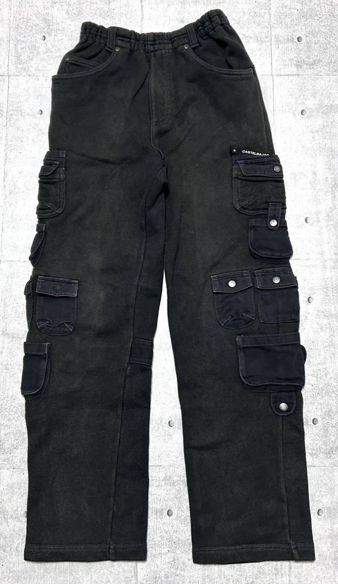 CASTELBAJAC スウェットパンツ キッズ140 子供服 カーゴパンツ ポケット多数 カステルバジャック ライカ ブラック 早3508拍卖
