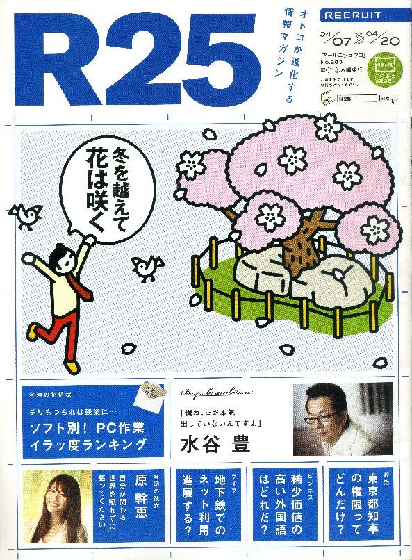 リクルート情報誌「R25」NO.283水谷豊、原幹恵拍卖