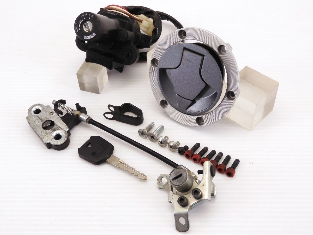 60【評価S】 Ninja300 EX300 '13 ニンジャ 実動 純正 キー シリンダー セット 鍵1本 始動動画有 メイン タンクキャップ 他 Ninja250 EX250拍卖