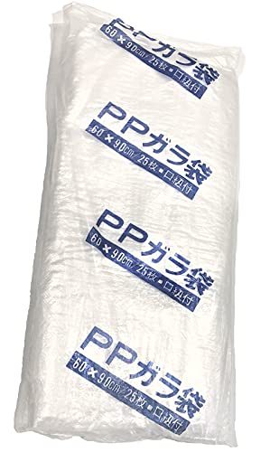 透明ガラ袋 50枚入り 口紐付き 建築資材 土木資材 備蓄資材 災害対策 業務用 ゴミ袋 収納袋 収穫袋 廃材 ガレキ拍卖