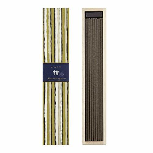 日本香堂 かゆらぎ 檜 スティック 40本入 香立付 単品 ホワイト 40個 (x 1)拍卖