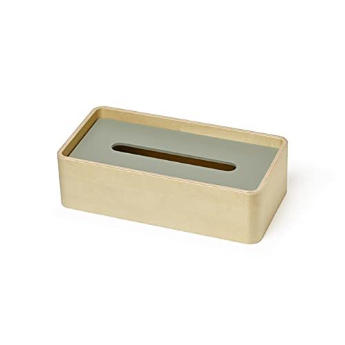 レムノス ティッシュケース ビコローレ 天然色木地 緑 白 BICOLORE TB21-02GN Lemnos w265×h74×d135mm拍卖