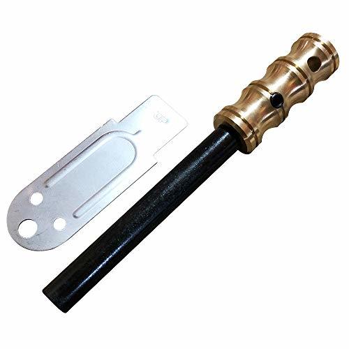 【野良道具製作所】 野良スティック竹(小) 真鍮削り出しハンドル 10mmファイアスチール (ファイアスターター/メタル拍卖