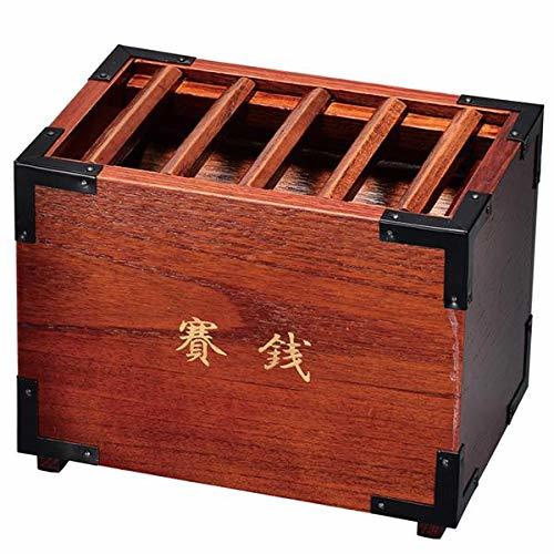 サンメニー 賽銭箱 箱型賽銭箱 木製 レトロ調小物 (約)11.2×17.2×13cm 寺院用仏具・お寺の本堂や神社に最適な賽銭箱・貯金箱にも拍卖