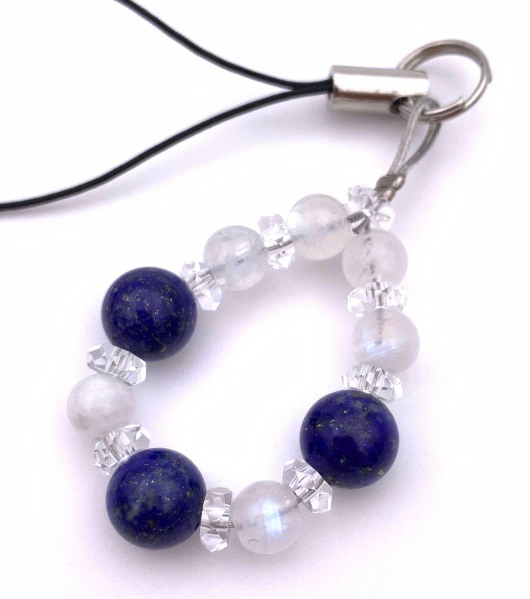 天然石ムーンストーン&ラピスラズリのストラップ拍卖