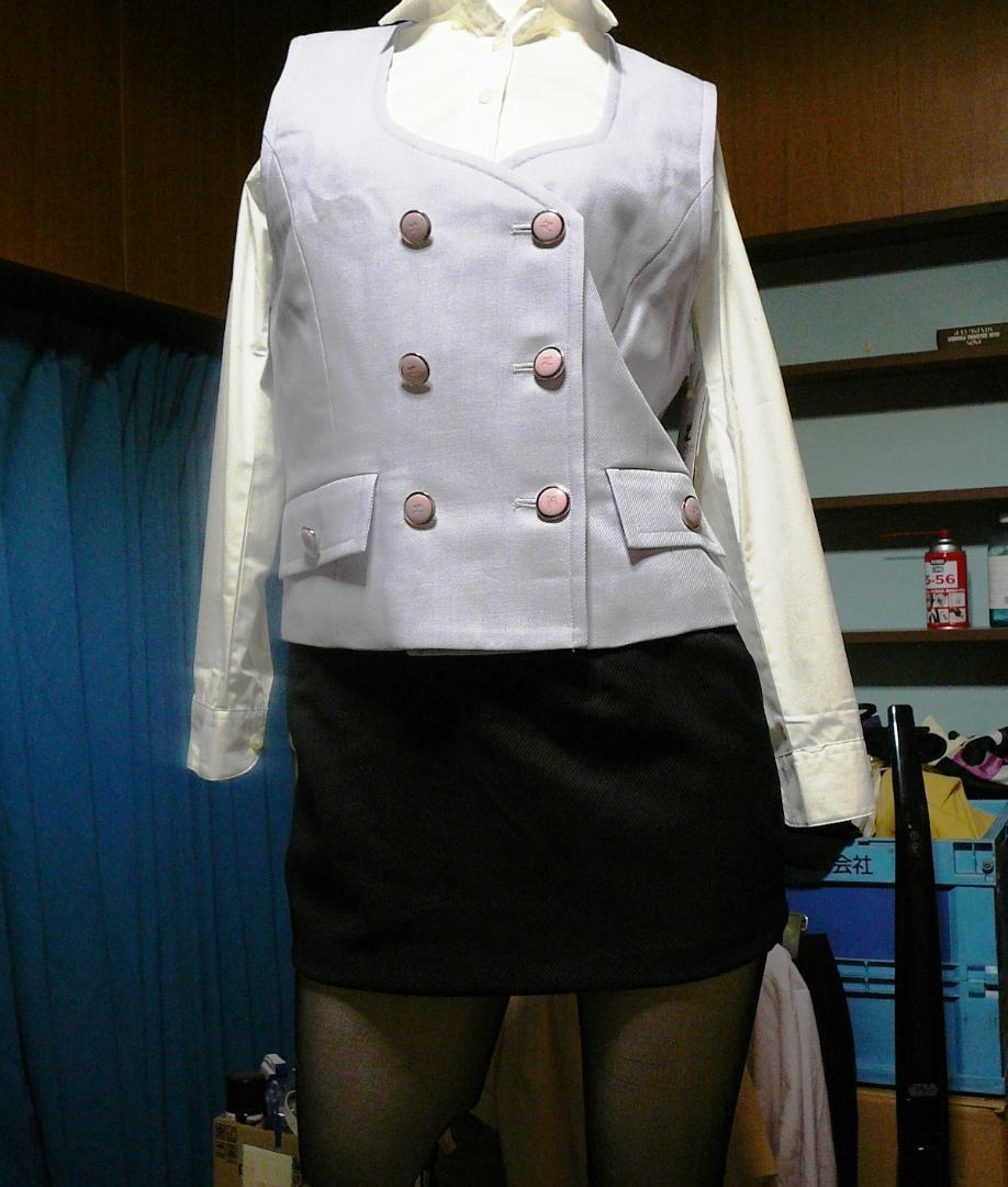 ●送料230円●ベストと超ミニスカートの2点 コスプレ衣装 OL制服 マイクロミニ 未使用品拍卖