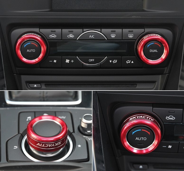 デザイン性UP♪ レッド エアコン ダイヤル カバー マツダ CX-5 KE 系 20S 25S XD Lパッケージ プロアクティブ拍卖