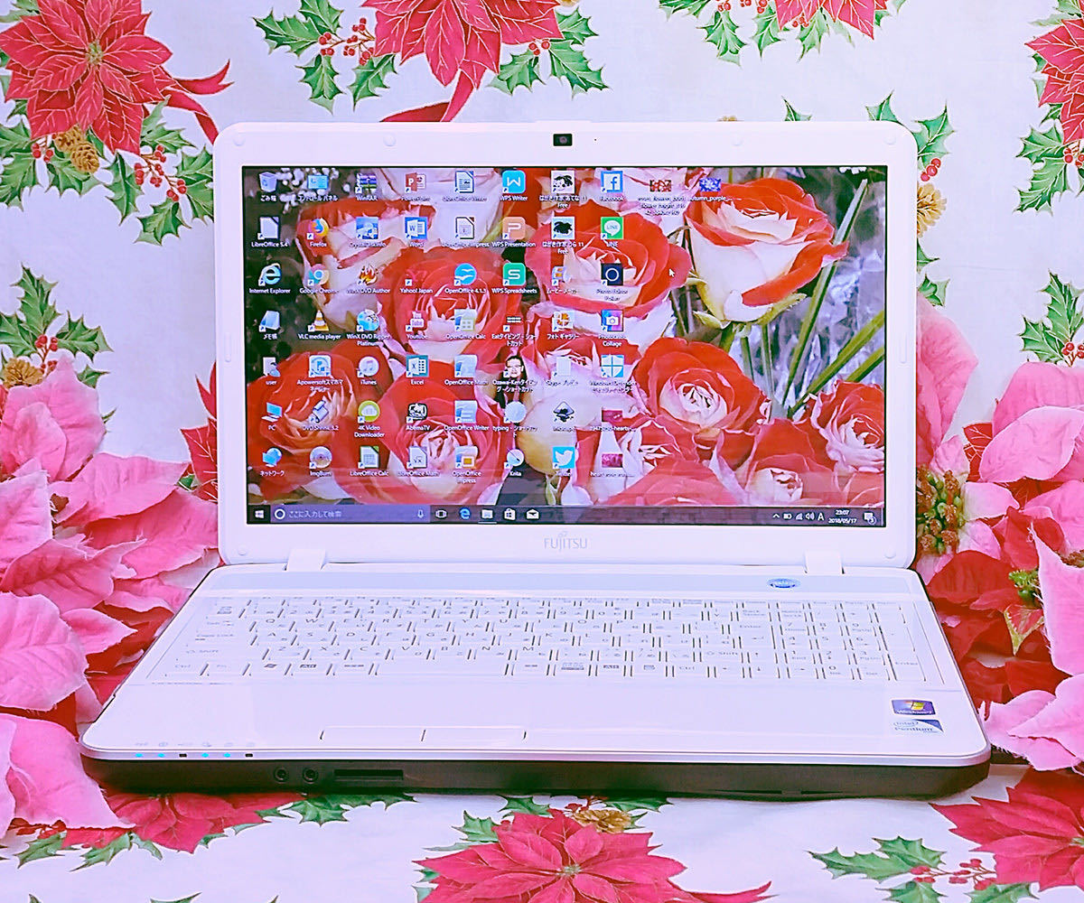 極上品/高年式/大人気/富士通/カメラ/SSD256GB/USB3.0/高速4GBメモリ新型Windows11/DVD焼き/オフィス/ソフト多数拍卖