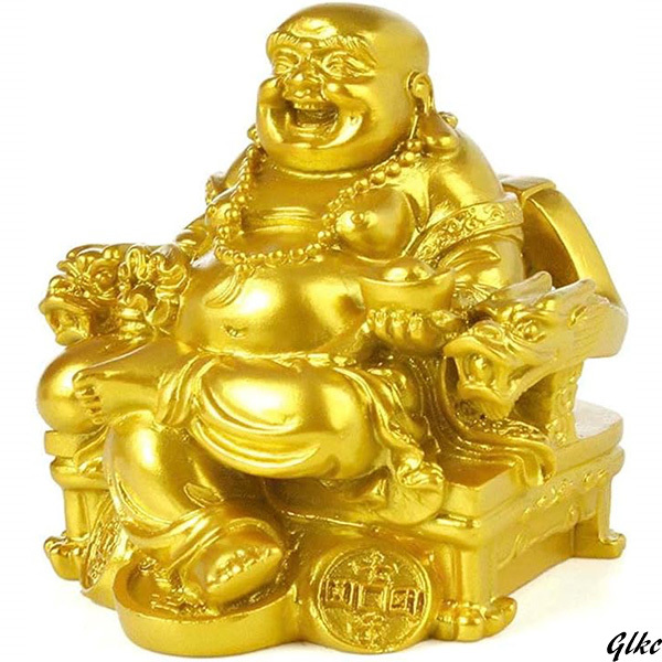 ゴールド 布袋様 インテリア 置物 オブジェ Sサイズ 縁起物 運気アップ 風水グッズ 仏像 金運 弥勒菩薩 七福神 金拍卖