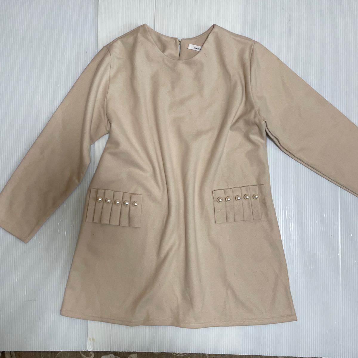 真珠風ビジュー装飾 ワンピース ゆったり拍卖