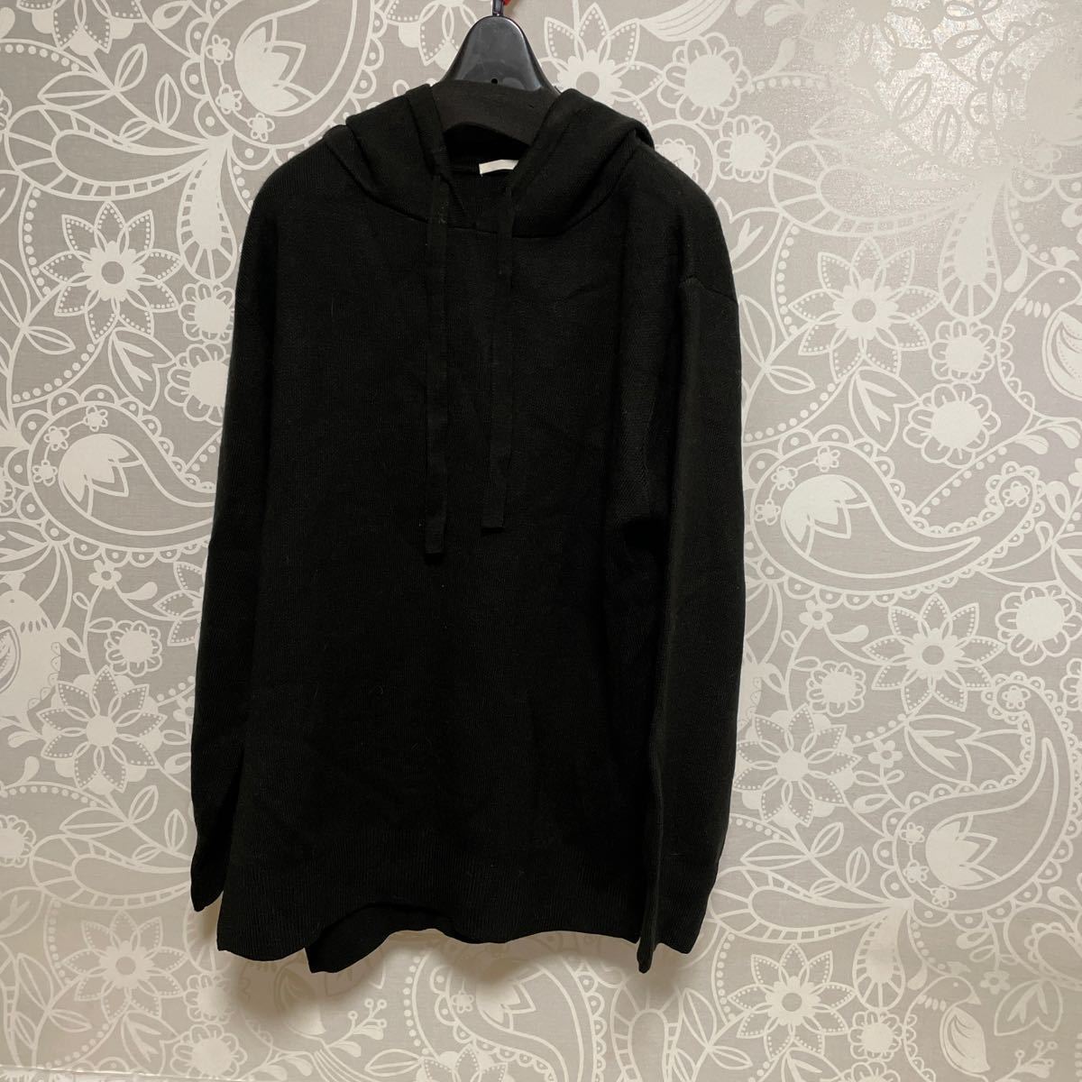 GU ニットパーカー チュニック ロングセーターゆったりM拍卖