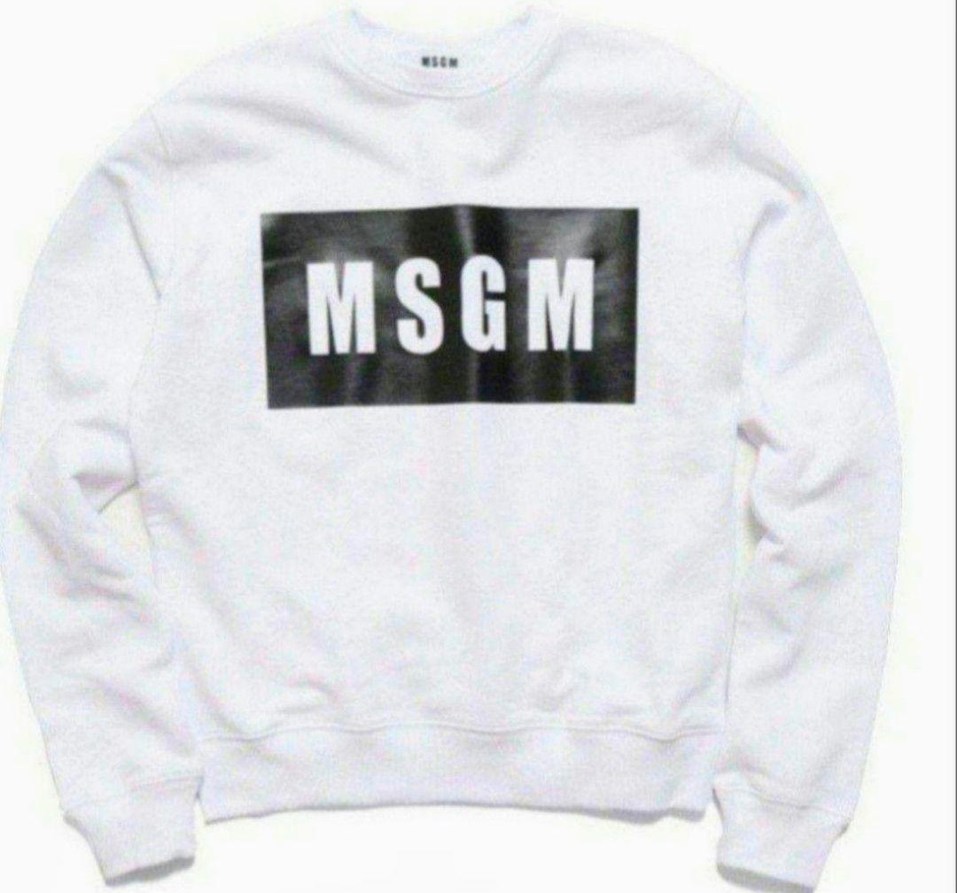 【XS】MSGM エムエスジーエム トレーナー ボックスロゴ/白拍卖
