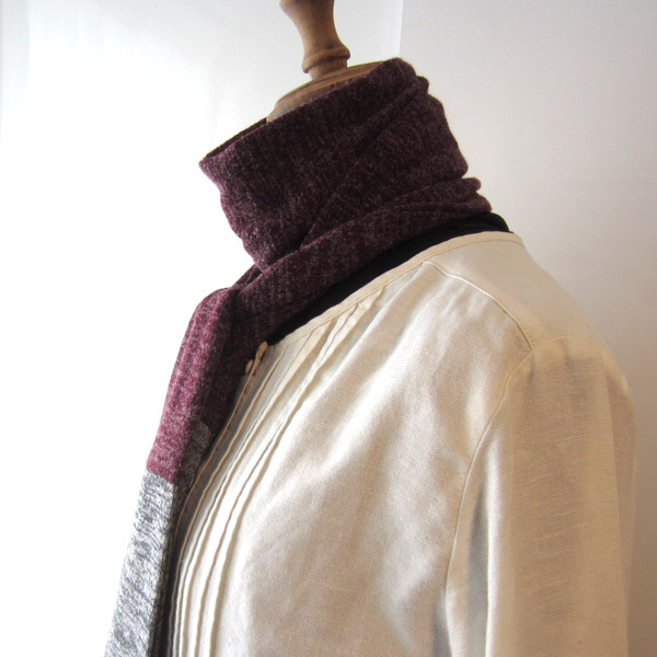 未使用品 3カラー切替 細身のストール拍卖