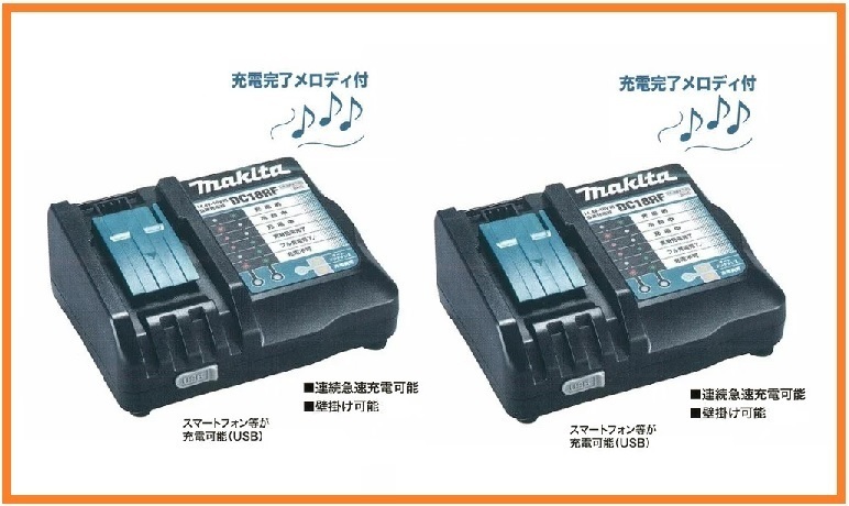 マキタ 14.4V~18V対応急速充電器 DC18RF×2台 (USB端子付) 【安心のマキタ純正品】 ■安心のマキタ純正/新品/未使用■拍卖