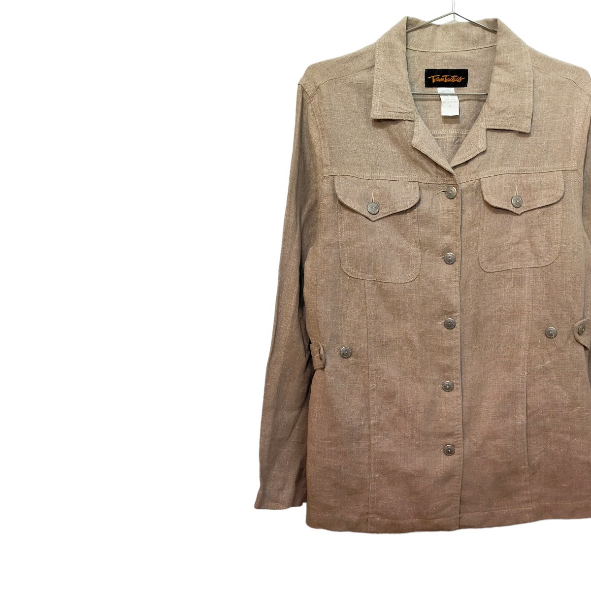 古着 長袖リネンシャツ ヴィンテージ 80s 90s アメリカ製拍卖