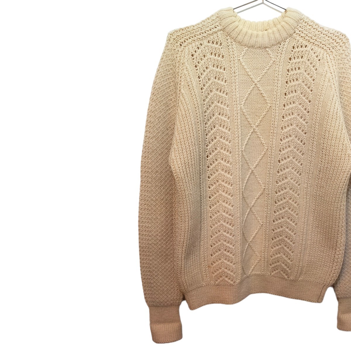 古着 ニットセーター フィッシャーマン アランニット ヴィンテージ イギリス製 70s 80s拍卖