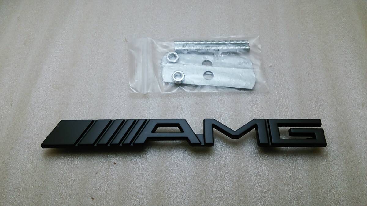 AMG メルセデスベンツ フロントグリルエンブレム マットブラック メタルプレート ボルトロック A B C E G S CLA CLS GLA GLC GLE SL V拍卖