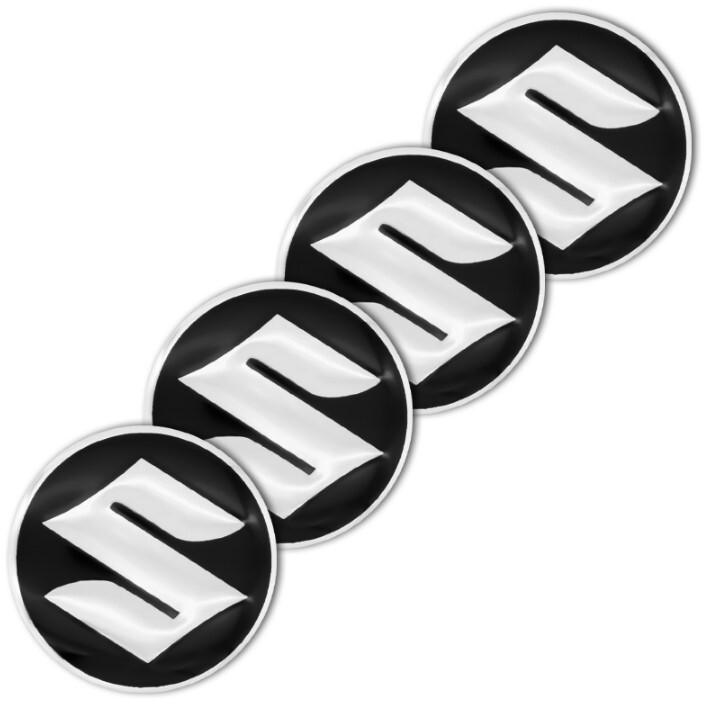 SUZUKI 黒銀 56mm 4こ ステッカー センターキャップ スイフト アルト ワークス スペーシア ソリオ MRワゴン イグニス クロスビー パレット拍卖