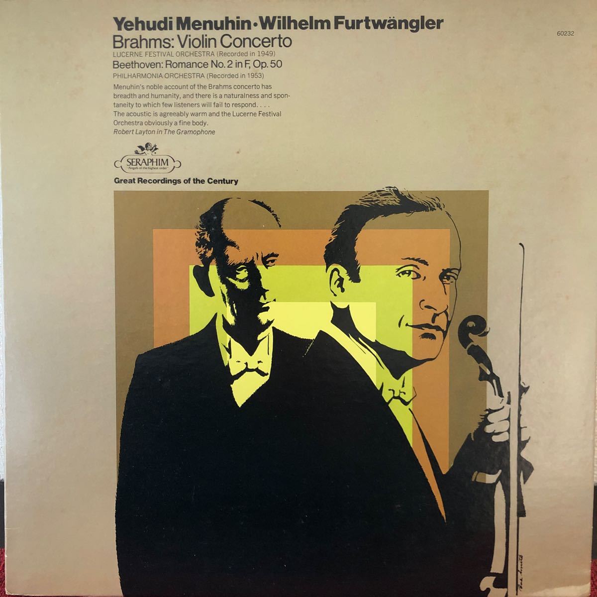 LP Yehudi MenuhinWilhelm Furtwangler 60232 海外版 レトロ ヴィンテージ拍卖