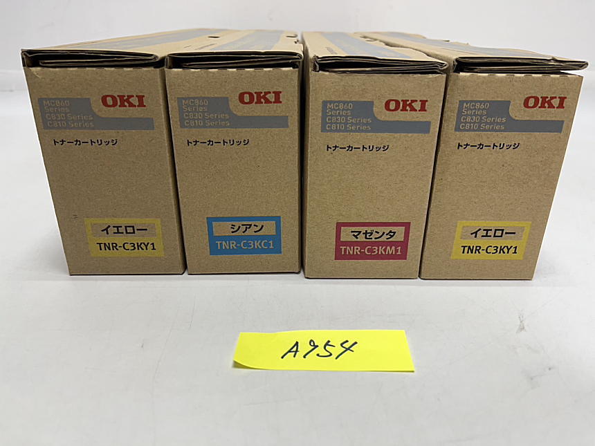 A-954【新品】 沖データ OKI トナーカートリッジ TNR-C3KC1/TNR-C3KM1/TNR-C3KY1 C/M/Y シアン/マゼンタ/イエロー 3色4本セット 純正拍卖