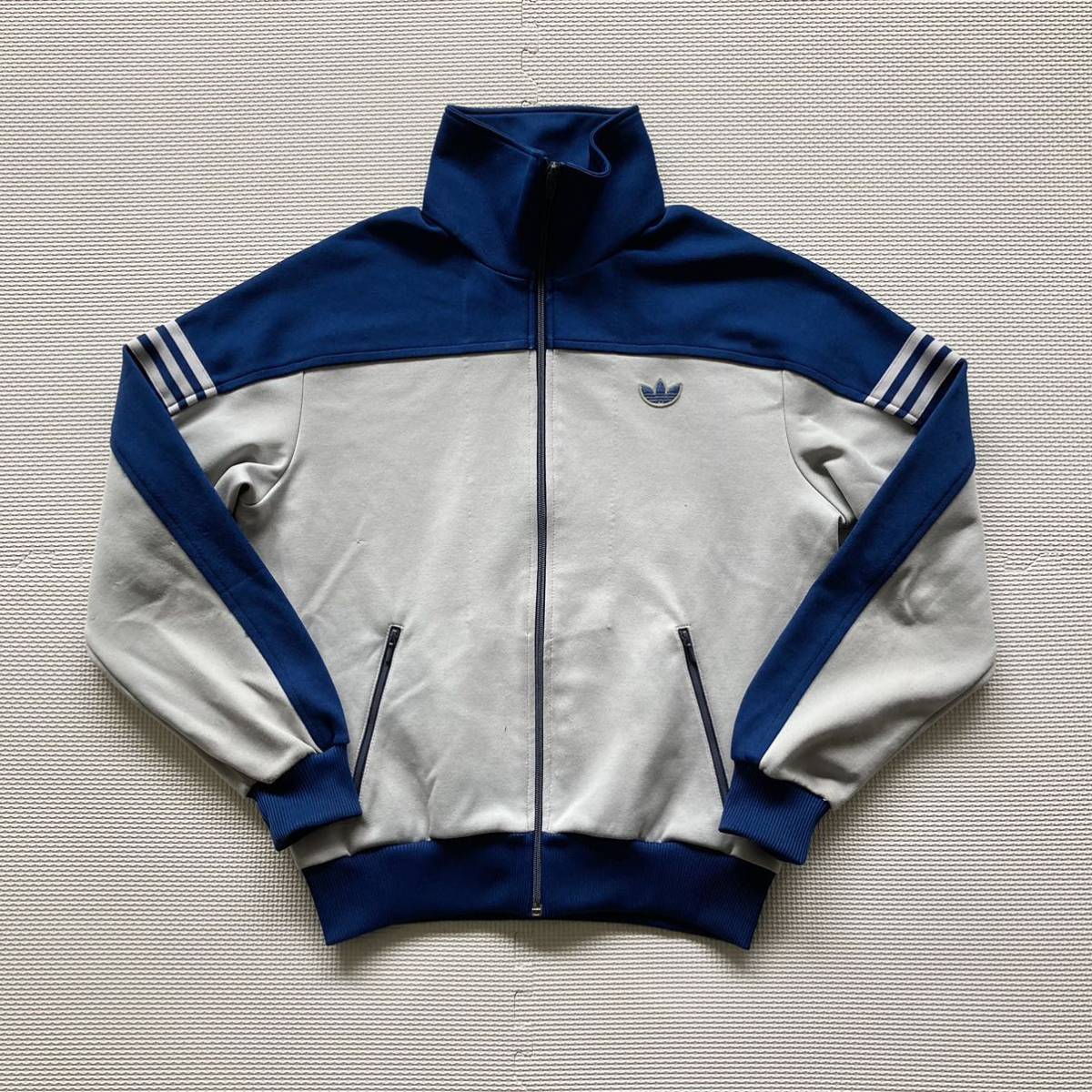 80s Adidas アディダス W.GERMANY 西ドイツ ツートン トラックジャケット ジャージ 3拍卖