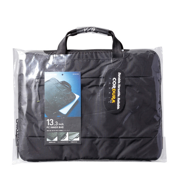 ハンドル付きインナーバッグ 軽量・撥水・耐久性に優れたCORDURAナイロン生地使用 収納できるクッション入りハンドル採用: BM-IBLW13BK拍卖