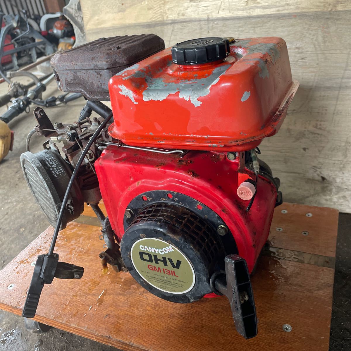 CP6 CANYCOM エンジン OHV GM131L 実働 動画あり 農くる山口発拍卖