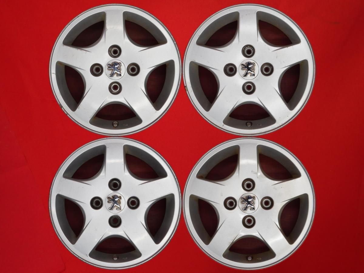 【激安 中古 4本セット】 プジョー 206 純正 5スポーク アルミホイール 14インチ 5.5J インセット+34 PCD108 4穴 ハブ径Φ65 cc14拍卖