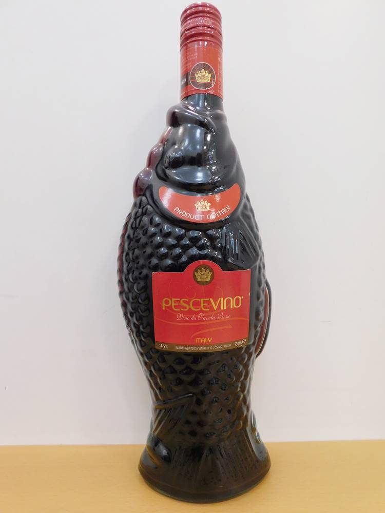 (未開栓)PESCEVINO ROSSO ペッシェヴィーノ・ロッソ 赤ワイン 魚のボトル  750ml/12.5%拍卖