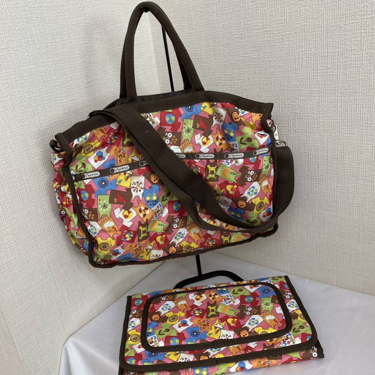 LeSportsac レスポートサック ショルダーバッグ トートバッグ 2WAY  Tシャツ柄 マット?付 no.78拍卖