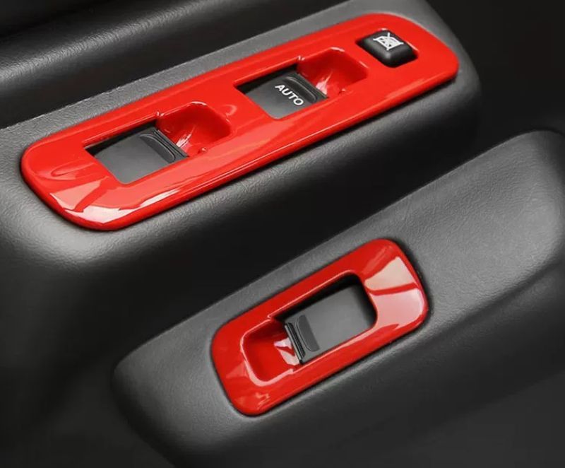 ジムニー JIMNY JB23 JB43 ウィンドウ スイッチ パネル レッド スズキ車用 内装 ドレスアップ カスタム パーツ アクセサリー拍卖