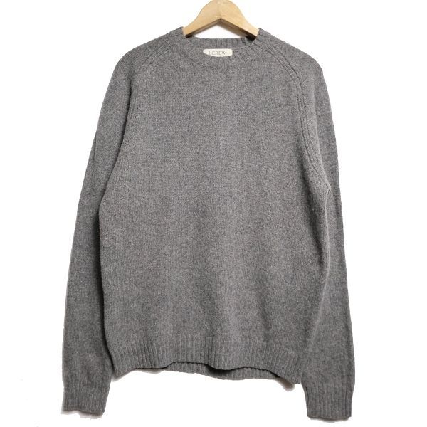 90's 00's Jクルー J.CREW ウール ニット セーター (M) 灰 無地 クルーネック ラグラン 90年代 00年代 旧タグ オールド Y2K拍卖