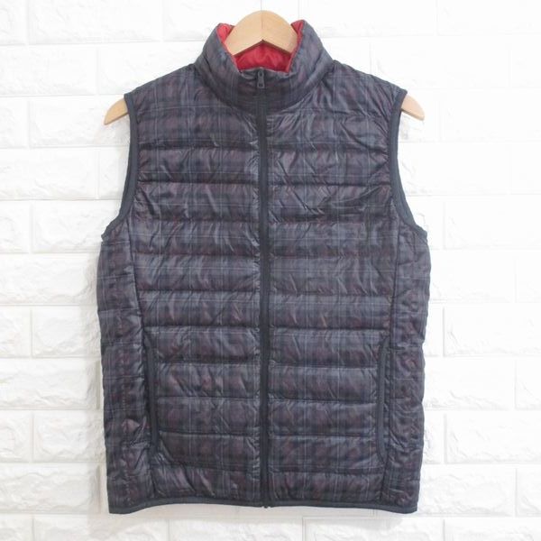 【軽量!】ユニクロ◆ウルトラライトダウン ダウンベスト チェック柄◆S @37拍卖
