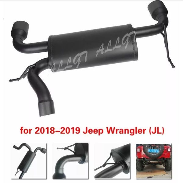 AK041:ジープ JL用 スポーツ サハラ ルビコン エキゾースト デュアル マフラー マットブラック 2018~ jeep 左拍卖