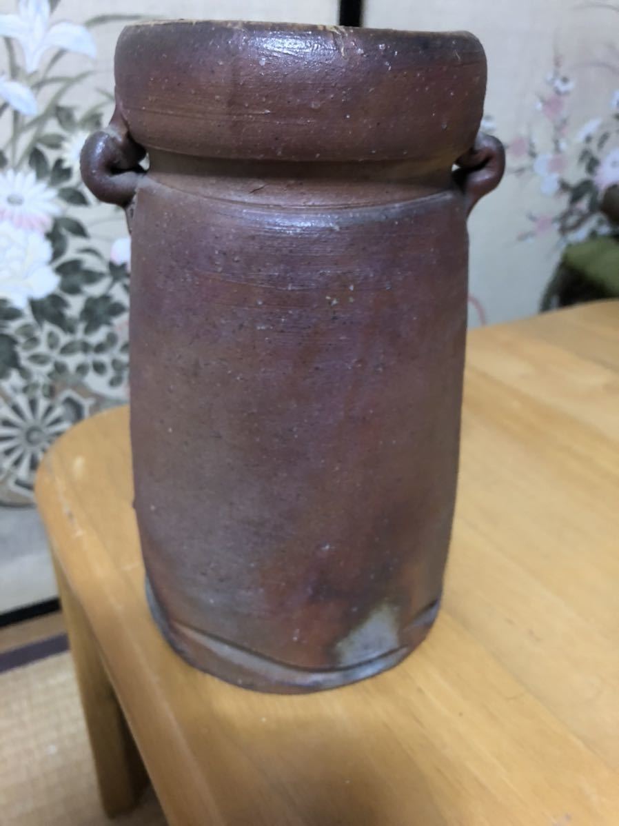 本物保証 備前焼 備前 耳付花入 伊勢崎淳 本物返品OK  252拍卖