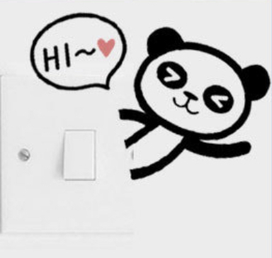 ウォールステッカー YDD047 Hiパンダ スイッチシール DIY 壁紙 インテリアシート 剥がせるシール 送料無料拍卖