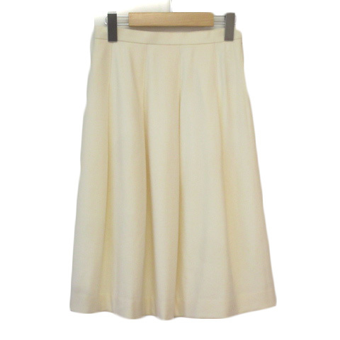 未使用品 コージワタナベ スティル KOJI WATANABE STYLE スカート フレア タック ウール 7 アイボリー レディース拍卖