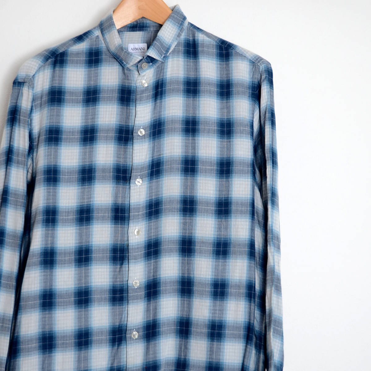 AS363 アルマーニ コレツィオーネ ARMANI COLLEZIONI 長袖シャツ M 肩41 花柄 メール便発送可 xq拍卖