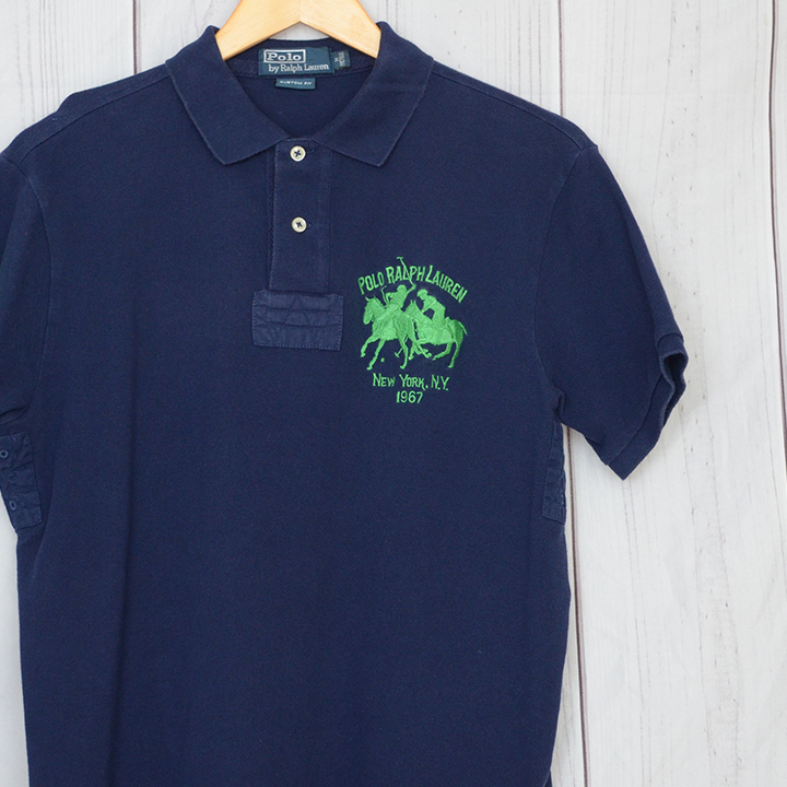 AA5451 ラルフローレン POLO Ralph Lauren ポロシャツ 半袖 M 肩幅44 ラガー メール便可 xq拍卖