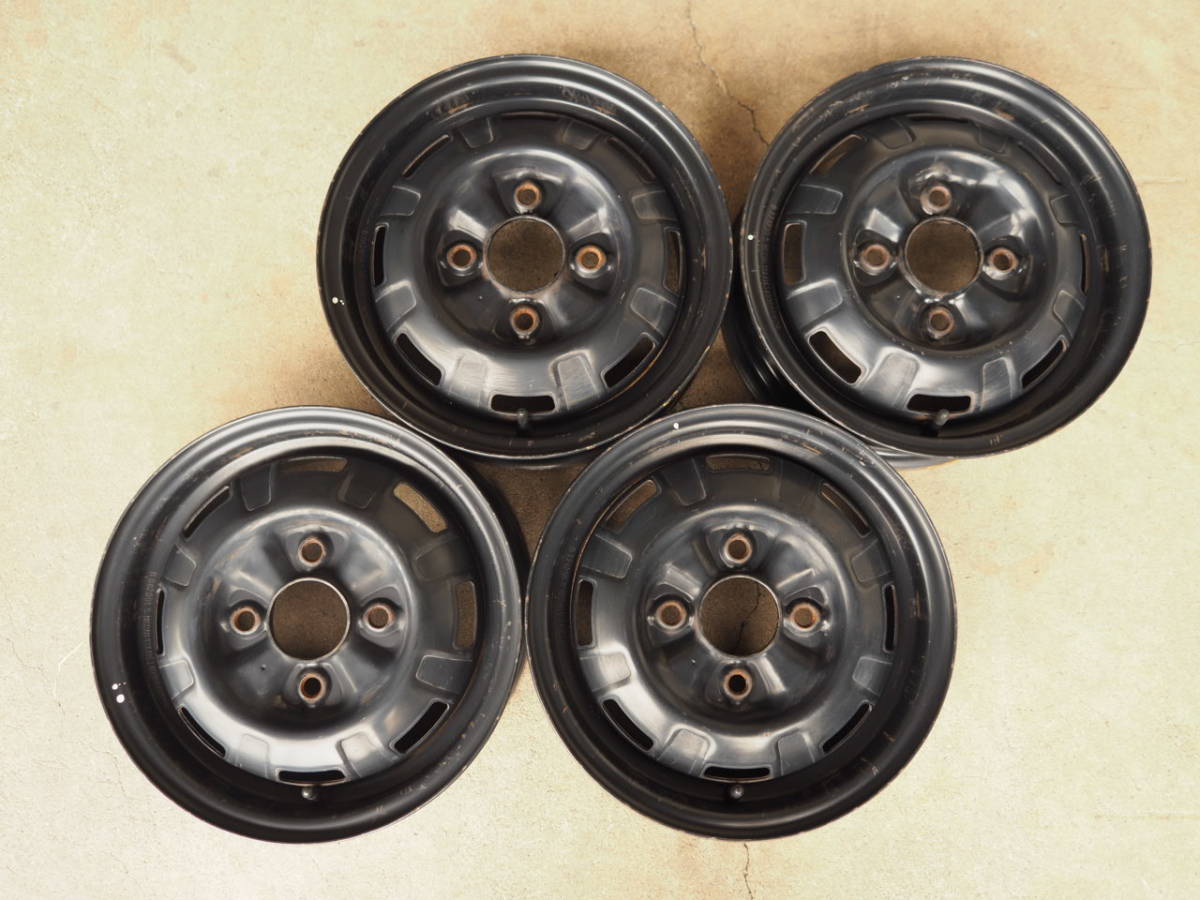 N151 送料無料 日産純正 4.5Jx13 +45 PCD114.3 4穴 4本 ニッサン純正鉄ホイール 02E00 旧車拍卖