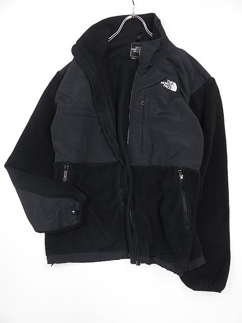 【送料無料】訳あり ノースフェイス THE NORTH FACE フリースジャンパー ロゴ入り 黒 L拍卖