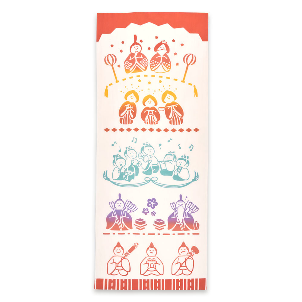 日本手ぬぐい kenema ゆるふわ雛祭り 注染手ぬぐい おしゃれ 注染 手拭い拍卖