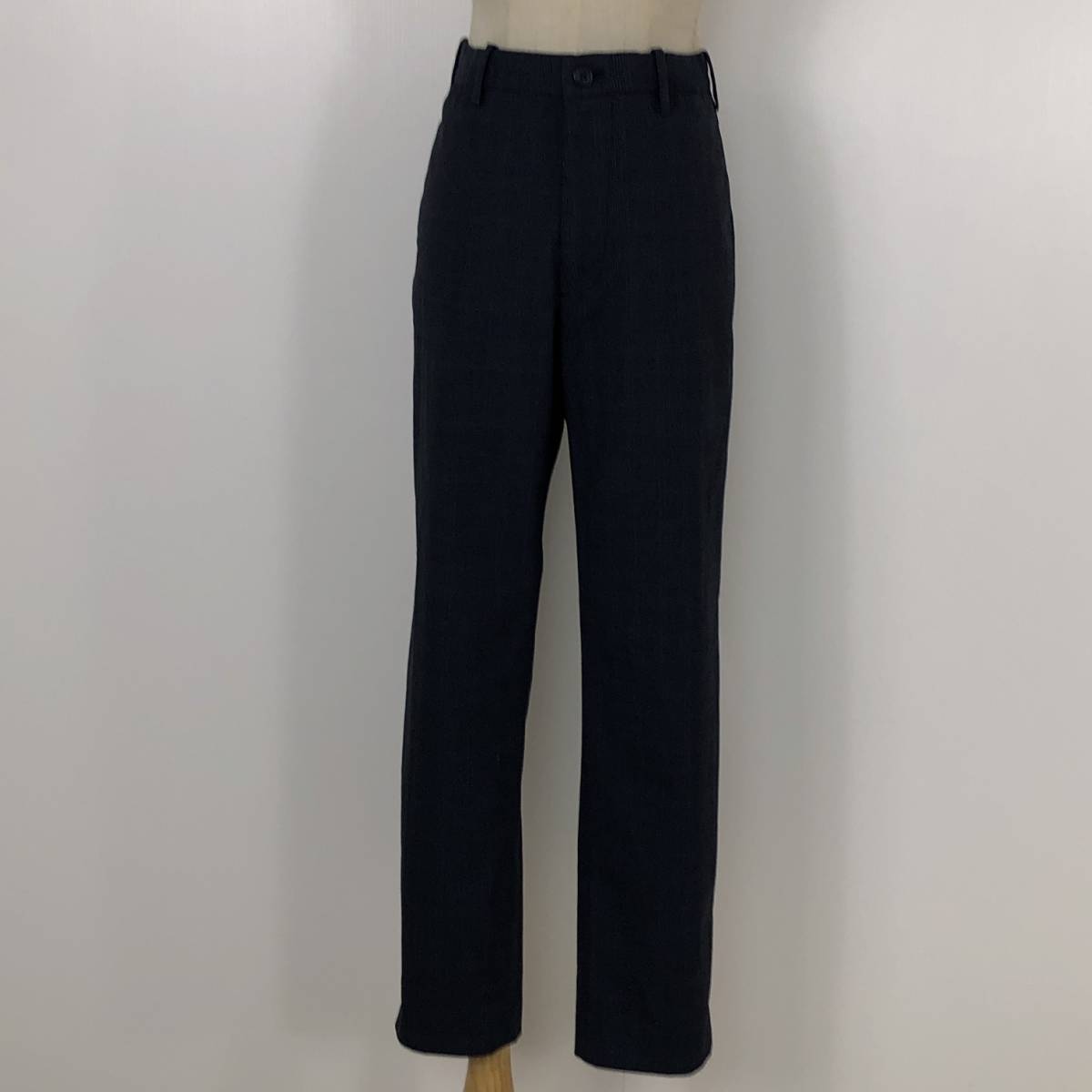 Y0715 UNIQLO ユニクロ レディース ボトムス カジュアルパンツ ロング丈 Sサイズ ネイビー 紺 チェック柄 キュート カジュアル クラシック拍卖