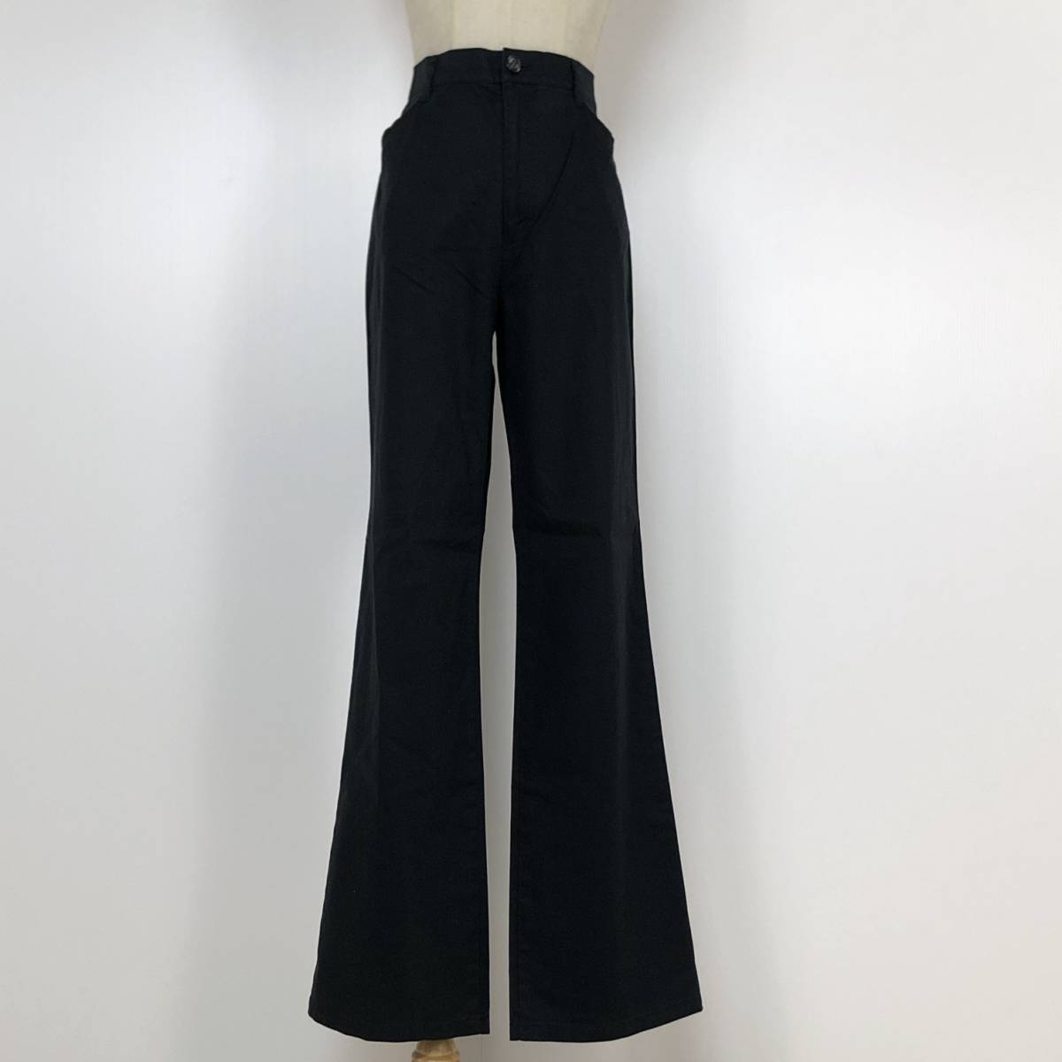 Y0690 element of SIMPLE LIFE エレメントオブシンプルライフ レディース ボトムス カジュアルパンツ ロング丈 ブラック 黒 無地 綿 麻 拍卖