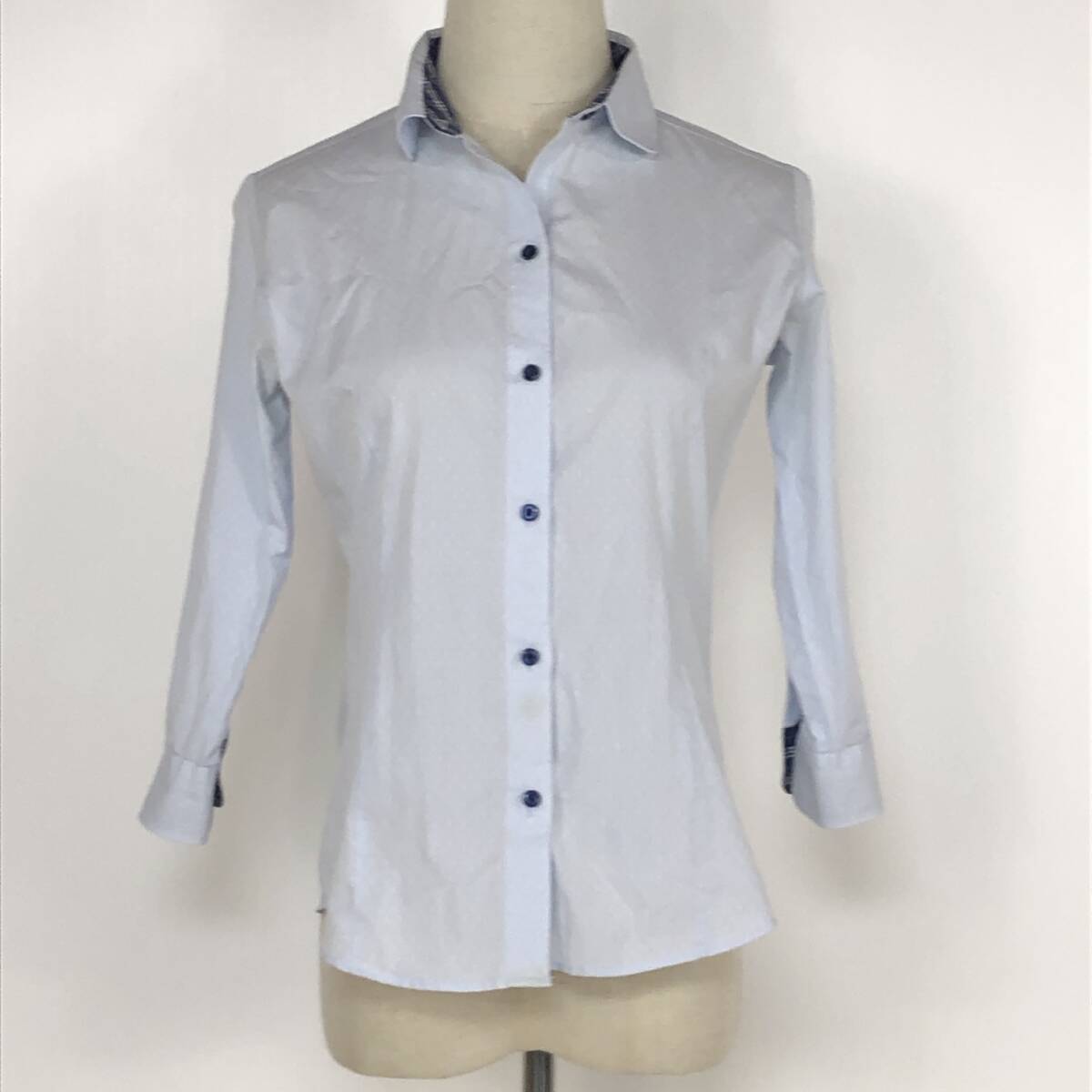 Y0872 BRICK HOUSE キッズ トップス シャツ長袖 薄手 予備ボタン付 Mサイズ ホワイト 白 綿 麻 オフィススタイル シンプル オールシーズン 拍卖