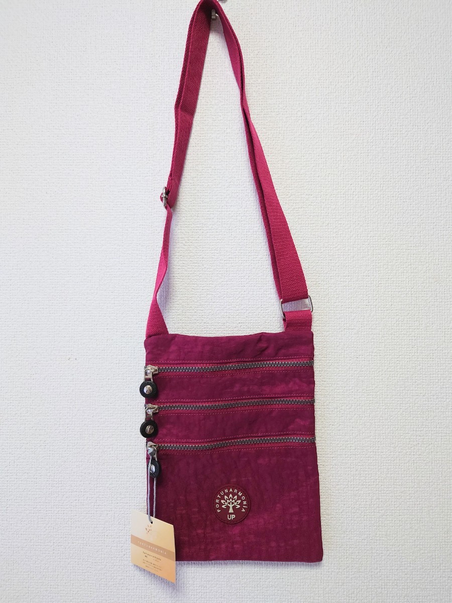 ショルダーバッグ バッグ 撥水 軽い スクエア 散歩 ワイン 赤 トラベル 男女兼用拍卖