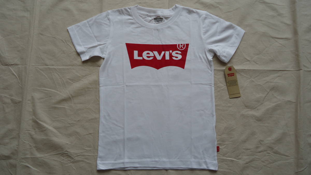 Levi's Boys Short Sleeve Graphic Tee 白 S , 128-140cm 半額以下 75%off リーバイス 子供用 半袖Tシャツ ハウスマーク レターパック拍卖