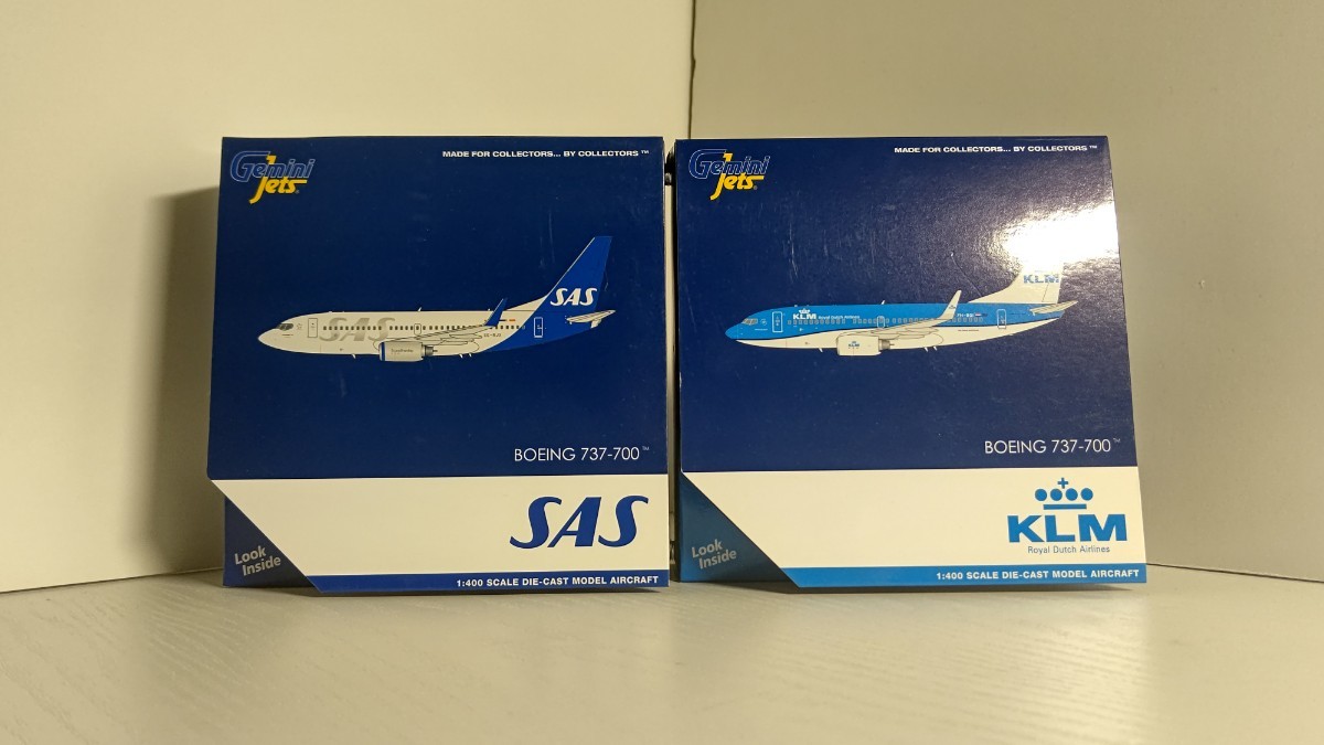 1/400 Gemini Jets ジェミニ ジェッツ KLM Airlines / SAS Scandinabian Airlines / BOEING B737-700 旅客機 2機セット拍卖